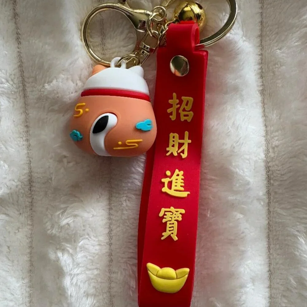 Maneki Neko Cute Lucky Cat Women's Teen's Girl's Bag Pendant Keychain
